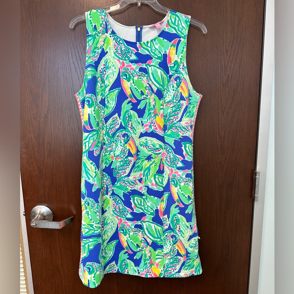 XL LILLY PULITZER MILA SHIFT DRESS WAKE UP CALL BECKON BLUE